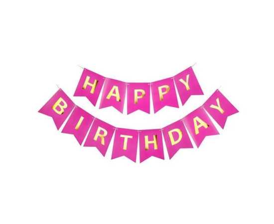 Beautiful Golden And Pink Birthday Decoration Balloons Set