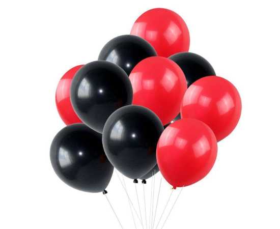 Black And Red Happy Birthday Theme Balloons Set