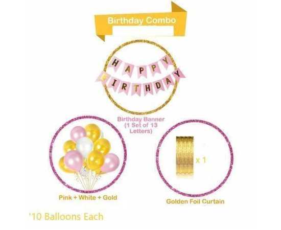 32 PCS Happy Birthday Foil Metallic Decoration Balloons Set