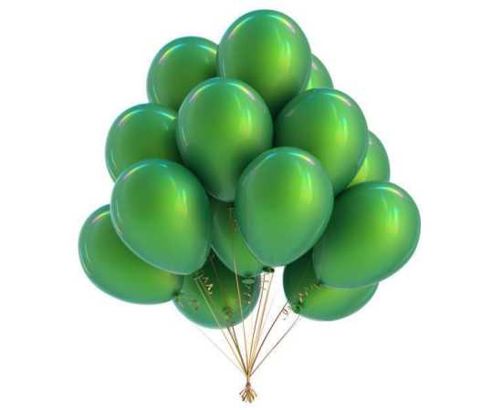 Green And Golden Happy Birthday Theme Balloons Set