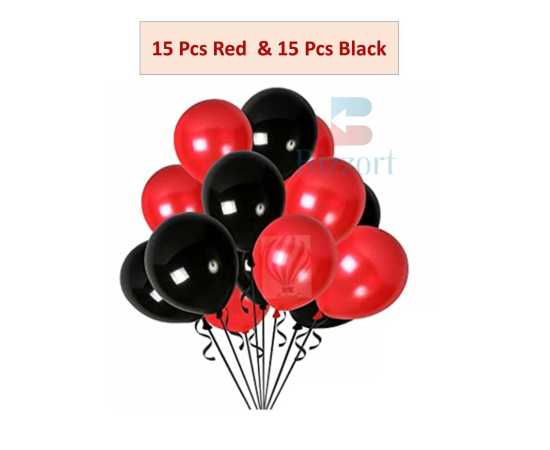 Red & Black Theme Happy Birthday Party Decoration Balloons Set
