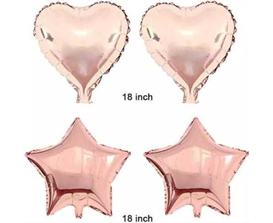 Happy Birthday Rose Gold Theme Balloons Set