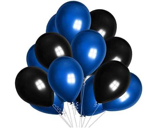 Happy Birthday Silver And Black Theme Balloons Set