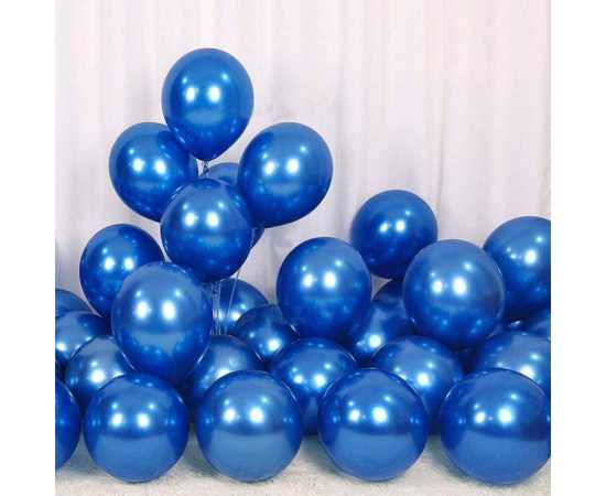 Silver & Blue Happy Birthday Foil Balloon Set For Birthday Party