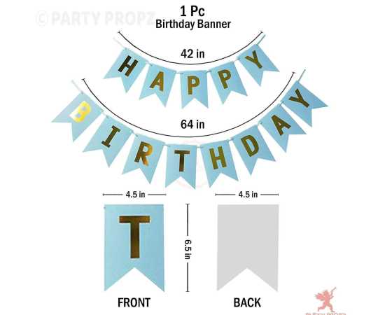 Delightful Theme Of Happy Birthday Card/Banner & Balloons Decoration Set
