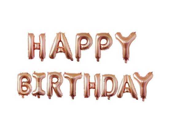 Lovely Rose Gold & Silver Happy Birthday Theme Set