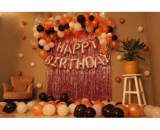 Elegant Birthday Rose Gold Theme Decorations Balloons