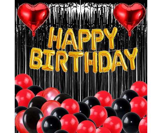 Lovely Black & Golden Happy Birthday Theme Set