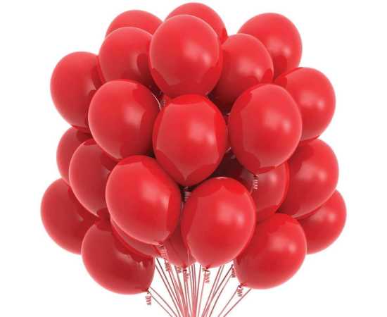White & Red Happy Birthday Balloons Decoration Kit