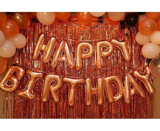 Elegant Birthday Rose Gold Theme Decorations BalloonsElegant Birthday Rose Gold Theme Decorations Balloons