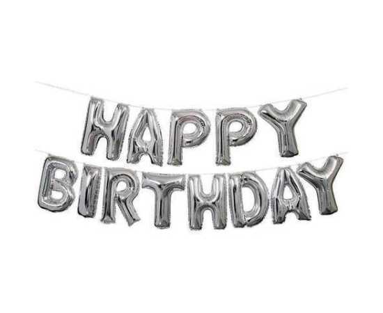 White & Red Happy Birthday Balloons Decoration Kit