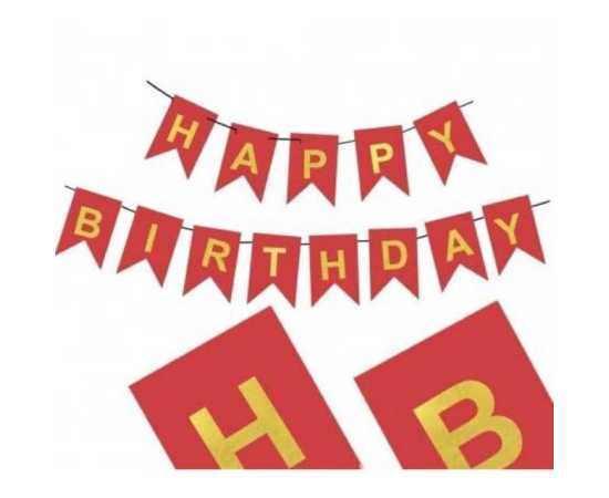 Red & Golden Happy Birthday Home Decor Theme Balloons Set