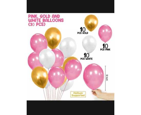 Happy Birthday Pink & Golden Theme Decoration Balloons Set