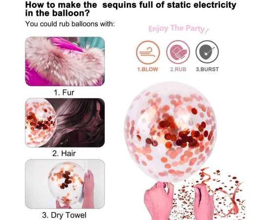 Black And Rose Gold Happy Anniversary Decor Theme Balloons Set