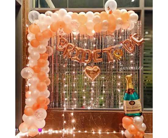 Bride To Be Orange & White Decoration Theme Balloons Set