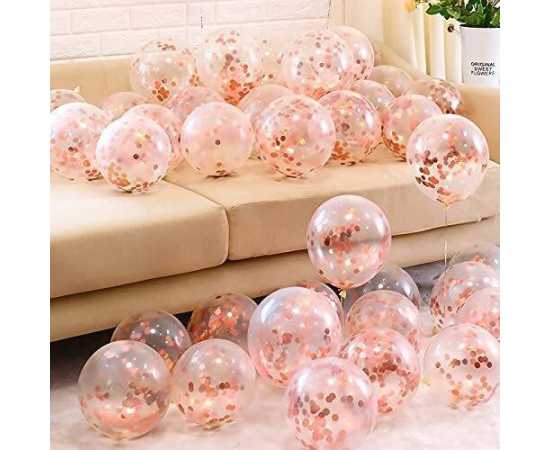 White And Rose Gold Happy Birthday Theme Decor Balloons Set