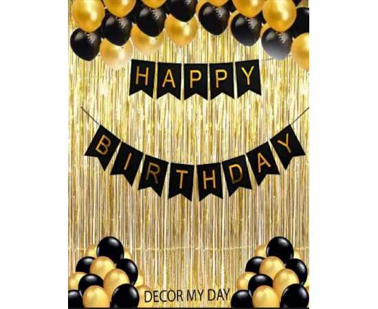 Lovely Theme Of Happy Birthday Cards Banner With Combo Of '30' Pcs Balloons