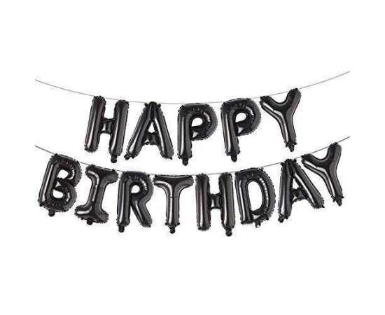 Black And Red Happy Birthday Theme Balloons Set