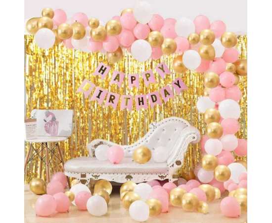 Delightful Theme Of Happy Birthday Card/Banner & Balloons Decoration Set
