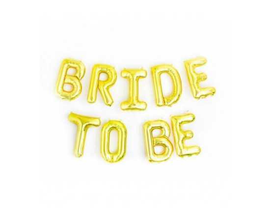 Bride To Be In Golden And Pink Theme Balloons Set
