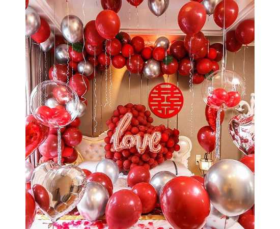 Pack Of 100 Pcs Shining Red Balloons Set For Birthday PartyPack Of 100 Pcs Shining Red Balloons Set For BirthPack Of 100 Pcs Shining Red Balloons Set For Birthday Partyday Party