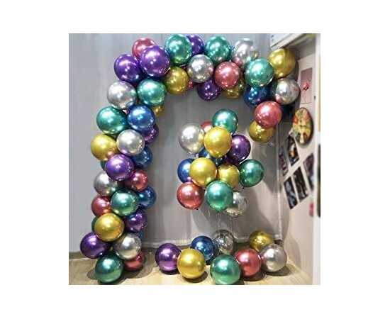 50 Pcs Multi Color Metallic Party Balloons Pack
