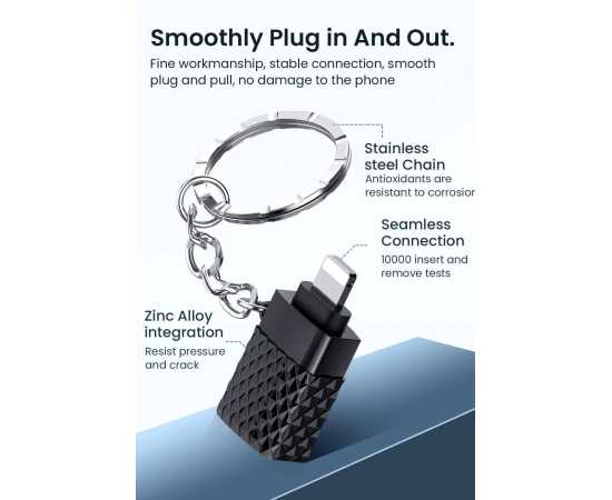 Camera Adapter USB Female Connector Lightning To USB Otg 2.0