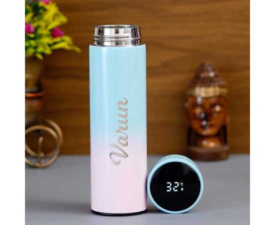 Customize Name Smart LED Display Temperature Water Bottle - 500ml