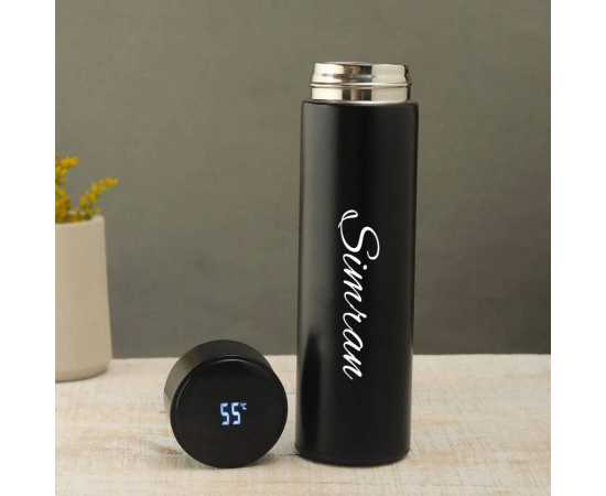 Customize Name Smart LED Display Temperature Water Bottle - 500ml