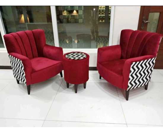 Bedroom Chairs With Table Imported Valvet Fabric