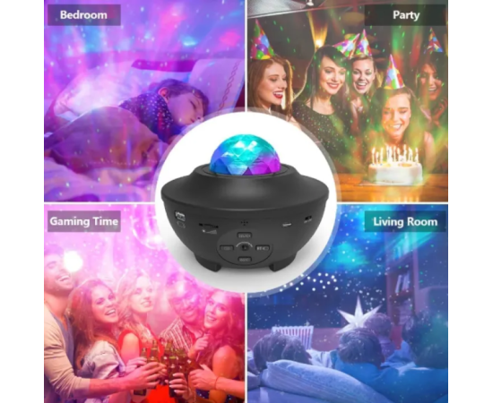 Big Bowl Galaxy Projector Night Light Table Lamp Music Starry