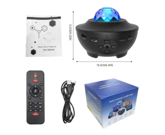 Big Bowl Galaxy Projector Night Light Table Lamp Music Starry