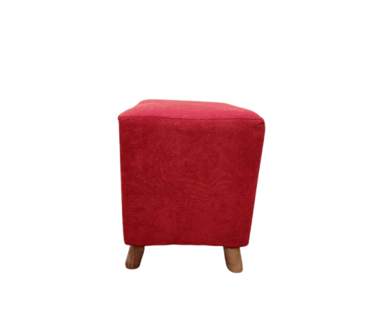 Solace Wooden Square Ottoman (Red)