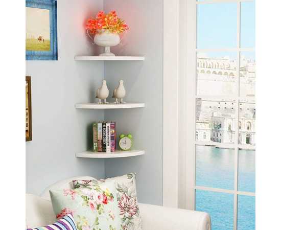Single Corner Wall Shelf Wall-Mounted Display Storage Organizer