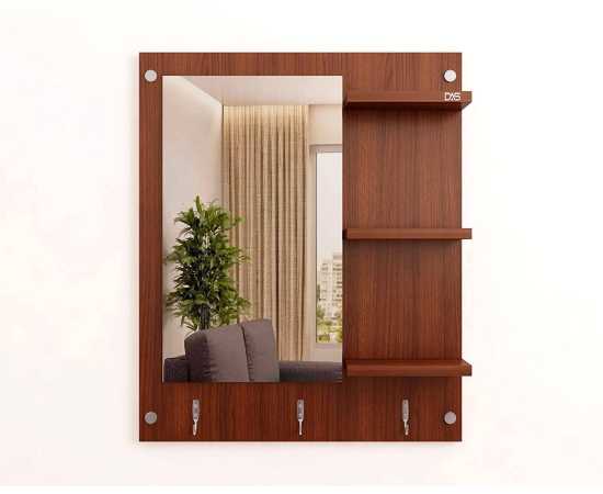 Legendary Wall Mounted Dressing Mirror With Shelf And Hanging Hooks