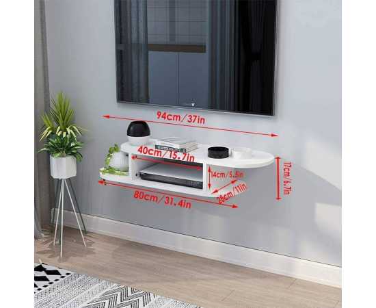 Rounded Floating Tv Shelf Entertainment Center Wall Mounted Media Console