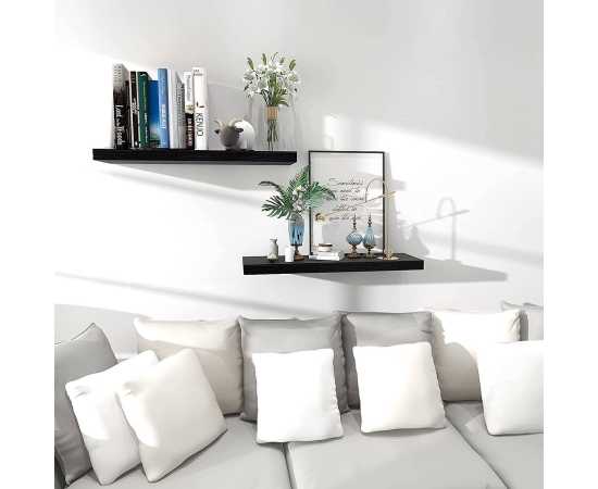 Set Of 2 Xl ( 24 Inch X 5 Inch) Pretty Floating Wall Shelves