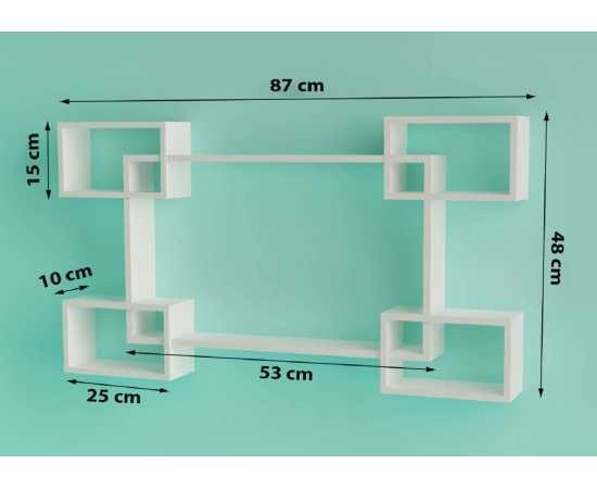 Fetching Deco Painted Wooden Intersecting Floating Wall Mount Shelf