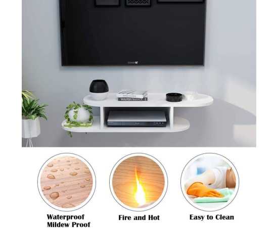 Rounded Floating Tv Shelf Entertainment Center Wall Mounted Media Console