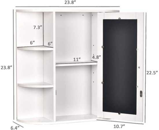 Amazing Bathroom Wall Cabinet With 1 Mirror Door