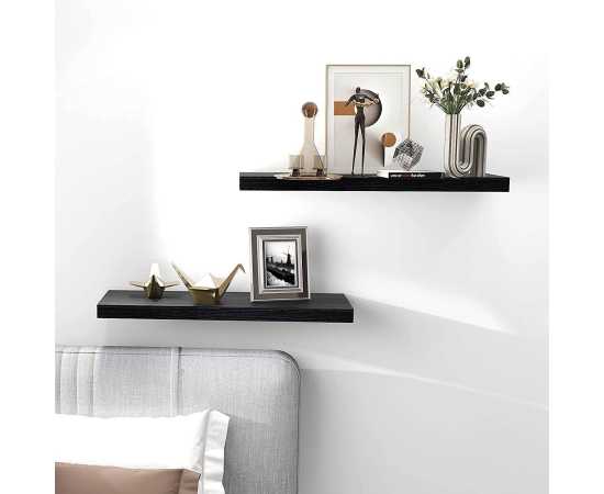 Set Of 2 Xl ( 24 Inch X 5 Inch) Pretty Floating Wall Shelves