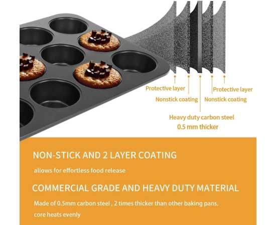Carbon Steel 6 Cupcake Baking Tray Cupcake Pan Nonstick Baking Pan