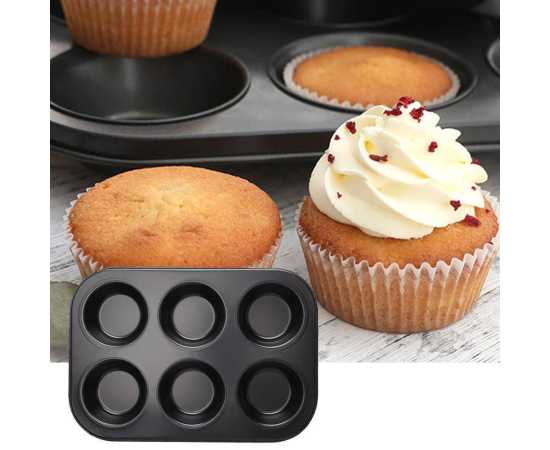 Carbon Steel 6 Cupcake Baking Tray Cupcake Pan Nonstick Baking Pan