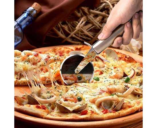 Silver Stainless Steel Pie Pizza Server & Cutter Wheel - Pack Of 2