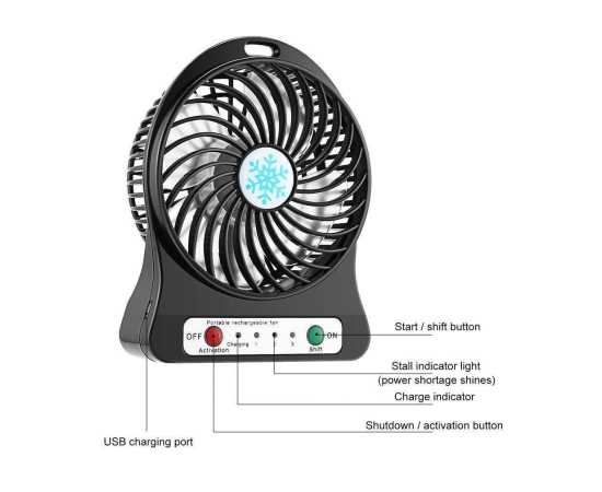 Compact USB Charging Mini Table Fan with Speed ControlCompact USB Charging Mini Table Fan with Speed Control