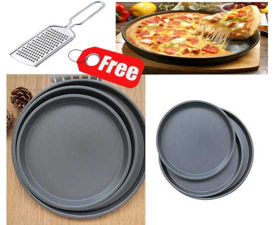 Pack of 3 Non Stick Pizza Pan Set