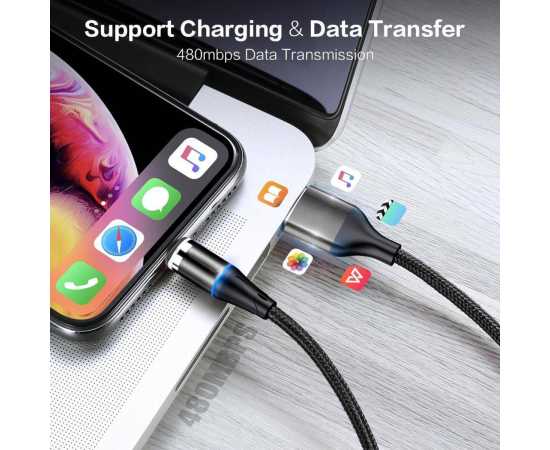 Original QC 3.0 Magnetic Fast Type C Charging Cable - Black