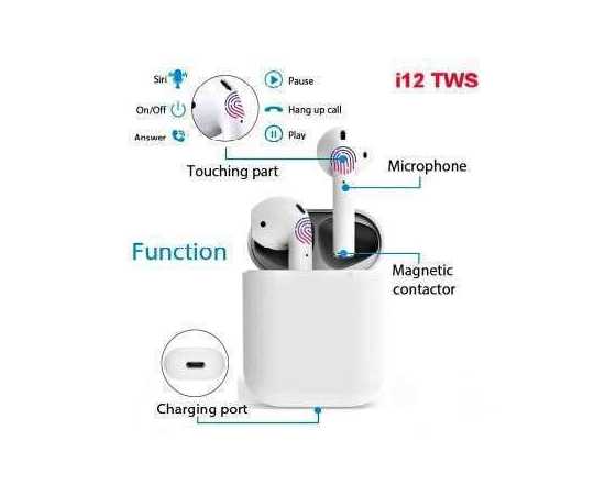 TWS I12 & i7s Airpods with Super Sound & Touch Sensors