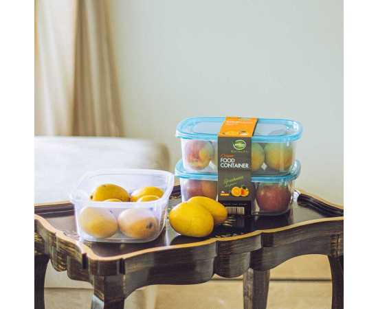 Pack Of 3 - Gold Food Container Medium Size (1000Ml Each)