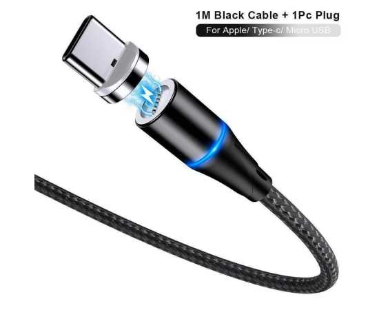 Original QC 3.0 Magnetic Fast Type C Charging Cable - Black